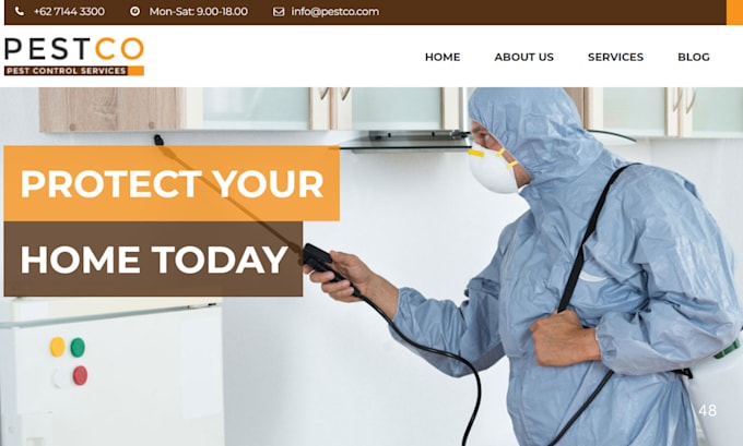 Gig Preview - Design pest control cleaning, handyman fumigation website pest control website