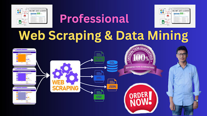 Gig Preview - Do web scraping and data mining for your business needs