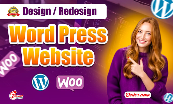 Gig Preview - Design wordpress website, wordpress woocommerce store, ecommerce store