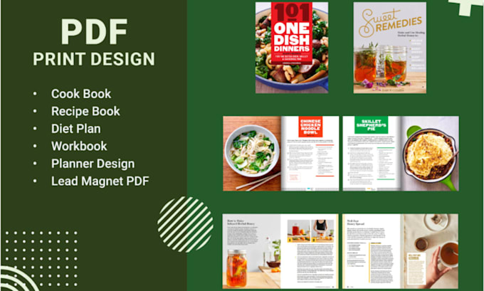 Gig Preview - Create stunning cookbook and recipe ebook designs for your business