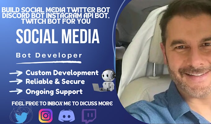 Gig Preview - Build social media twitter bot discord bot instagram api bot, twitch bot for you