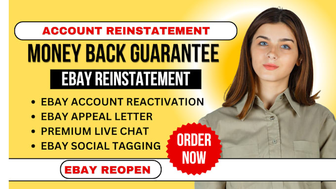 Gig Preview - Reopen your suspended etsy account reinstatement ebay suspension appeal letter