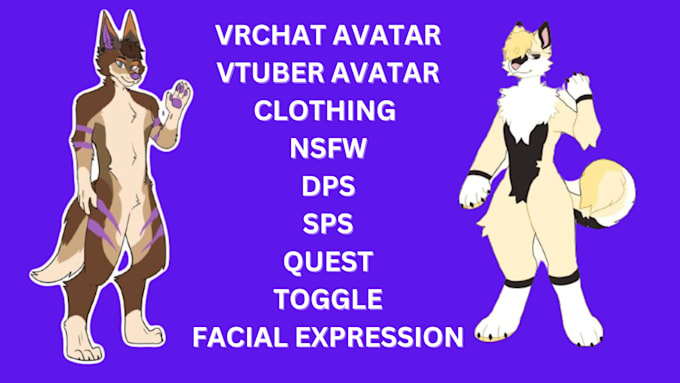 Gig Preview - Do custom 3d nsfw fursona furry vrchat avatar model vr vrc character vtuber rig