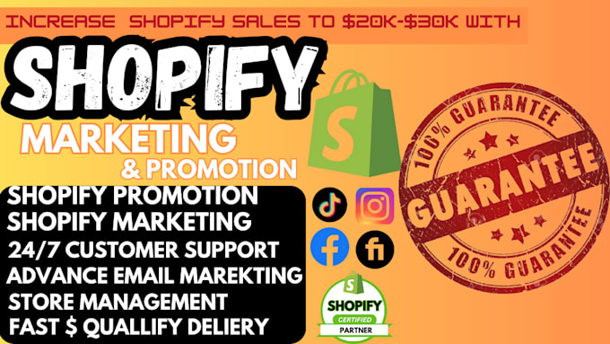 Gig Preview - Do shopify store promotion, etsy ads, etsy shop promotion, shopify marketing