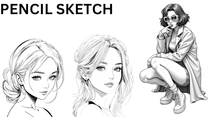 Gig Preview - Sketch anime character design manga pencil sketch nsfw anime digital drawing