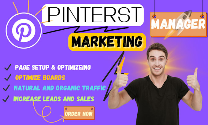 Gig Preview - Be your expert manager of pinterest marketing growth organic