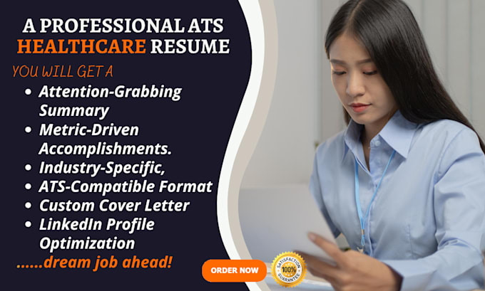 Gig Preview - Create professional ats healthcare, nursing, or medical resume and cover letter