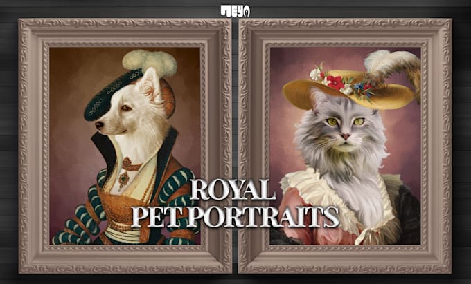 Gig Preview - Turn your pet into a custom renaissance royal pet portrait