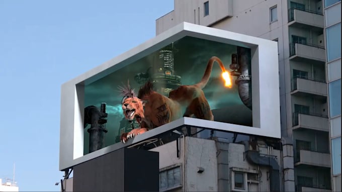 Gig Preview - Do stunning 3d billboard animation cgi animation ads  anamorphic animation vfx