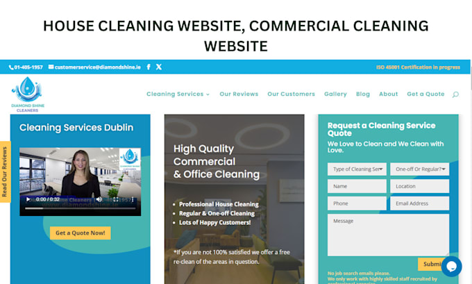 Gig Preview - Build house cleaning website commercial cleaning cleaning service website