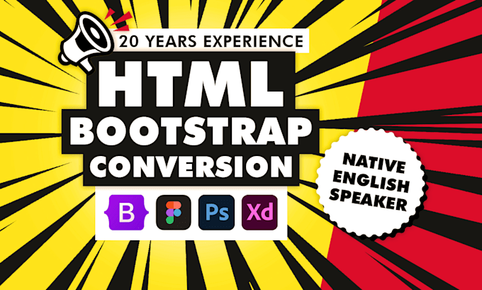 Bestseller - convert your PSD and figma designs to an HTML CSS bootstrap 5 responsive website