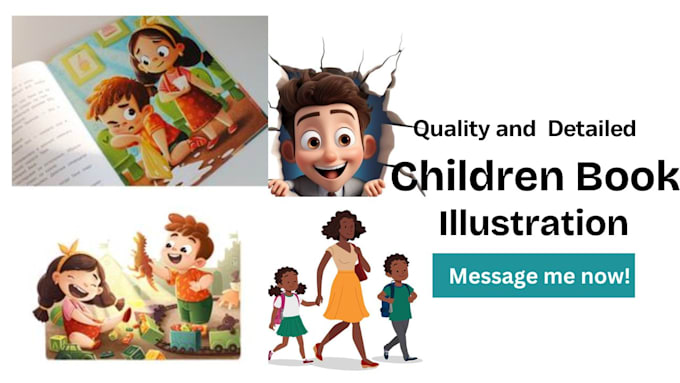 Gig Preview - Illustrate children story illustration KDP children story 3d book cover