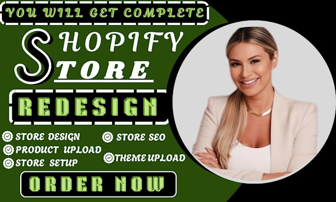 Gig Preview - Design, redesign shopify dropshipping store, shopify website, wix website design