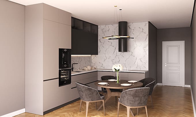 Gig Preview - Design and render a kitchen in 3d realistic images