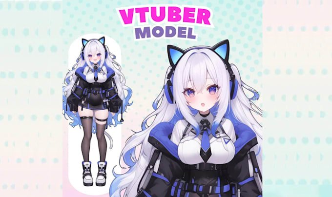 Gig Preview - Design vtuber model, anime vtuber, rig vrchat, live 2d, vtuber background oc