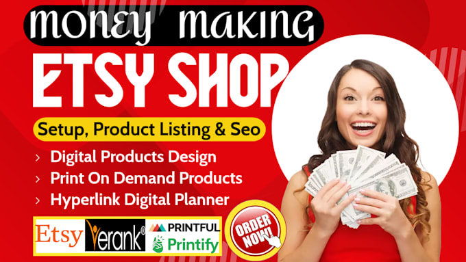 Bestseller - set up etsy shop etsy digital products etsy print on demand etsy seo listing