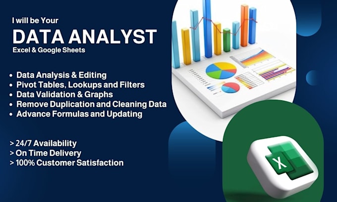 Gig Preview - Be your data analyst for ms excel and google sheets