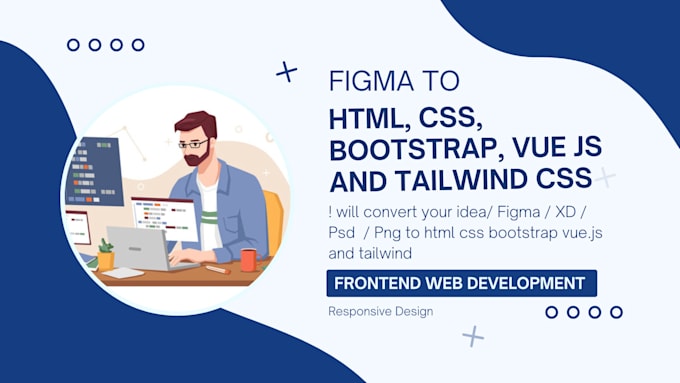 Gig Preview - Figma to html vue js tailwind nuxt node js and wordpress