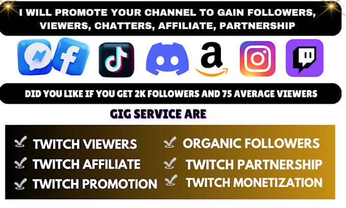 Bestseller - do organic twitch promotion to boost viewers and channel growth