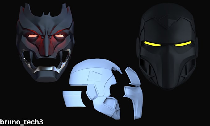 Gig Preview - Sculpt cosplay 3d mask helmet oni mask futuristic mask helmet model for 3d print