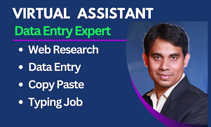 Gig Preview - Be your virtual assistant for fast data entry, typing and copy paste job