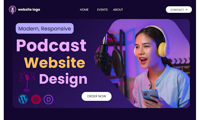 Gig Preview - Design or redesign a modern attractive podcast website in wordpres