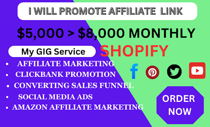 Gig Preview - Do affiliate marketing, ,converting sales funnel, amazon affiliate marketing