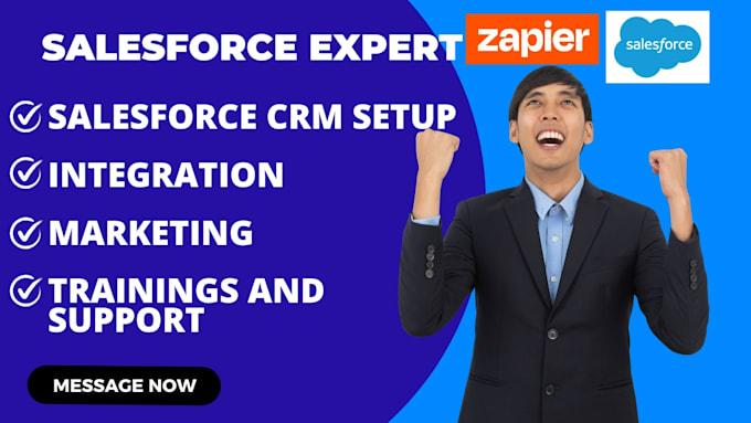 Gig Preview - Setup customize salesforce crm manage marketing integrate api salesforce zapier