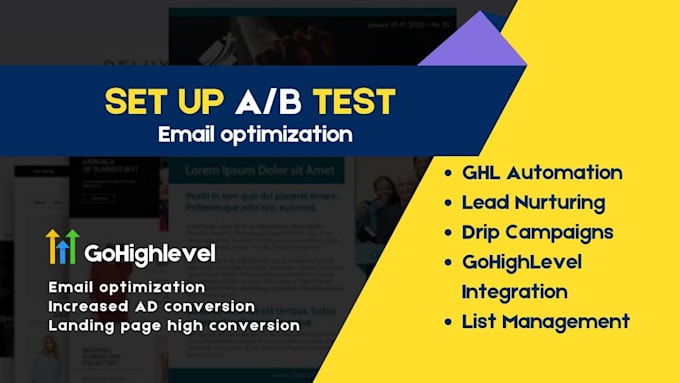 Gig Preview - Conversion rate optimization a b testing landing page gohighlevel website design