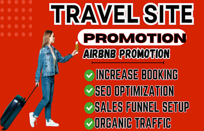 Gig Preview - Do viral travel site promotion, travel website, SEO travel hotel booking