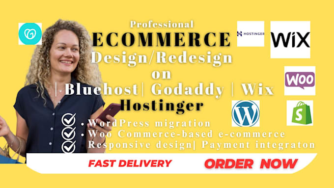 Gig Preview - Hostinger website, webstore, webshop ecommerce  bluehost squarespace godaddy wix