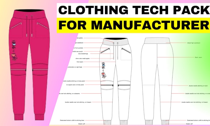 Gig Preview - Make detailed clothing tech pack for manufacturer