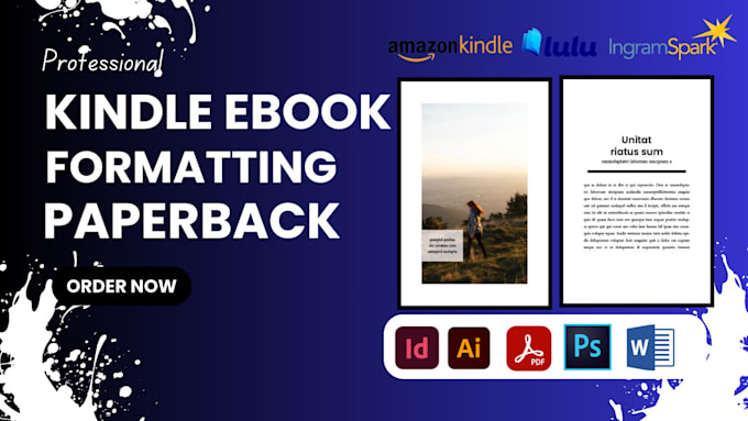 Gig Preview - Do kindle ebookformatting layout designrr paperback cover ingram spark amazonkdp