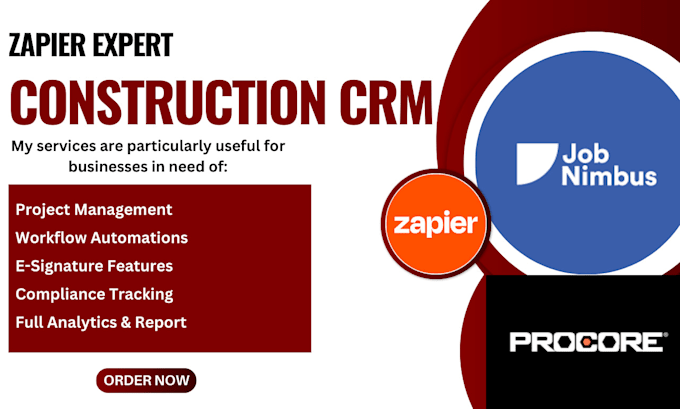 Bestseller - setup zapier integration and automation with construction crm jobnimbus procore