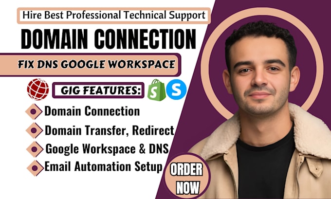 Gig Preview - Connect shopify, or godday domain fix dns mx google workspace systeme io funnel