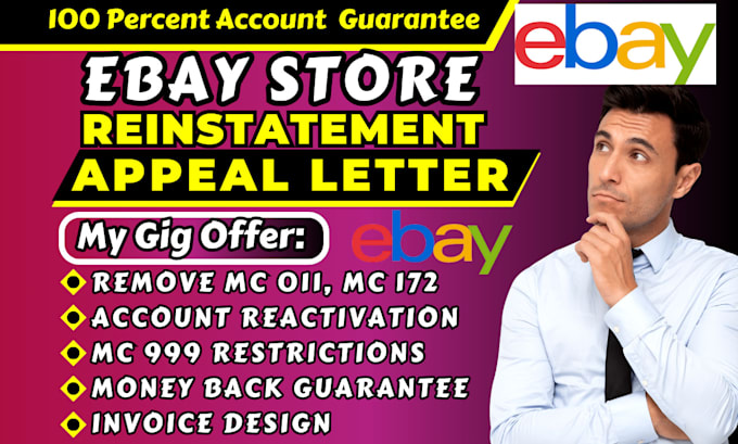 Gig Preview - Reinstate your ebay account suspension, remove ebay mc011, ebay mc172, mc 133