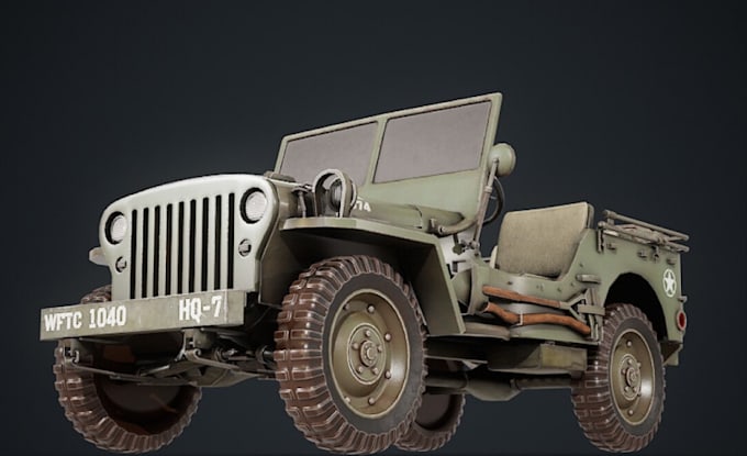 Gig Preview - Craft 3d willys jeep model, tractor, excavator, automobile cad desig,3d interior