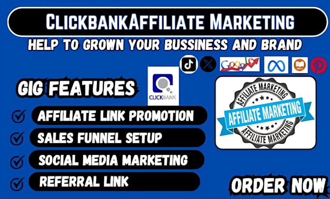 Gig Preview - Promote affiliate links with clickbank funnels to increase website traffic