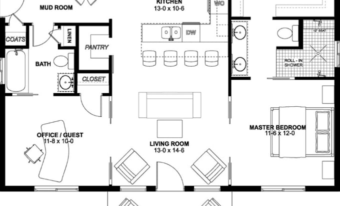 Gig Preview - Draw architecture floor plan, 2d floor plan by using autocad