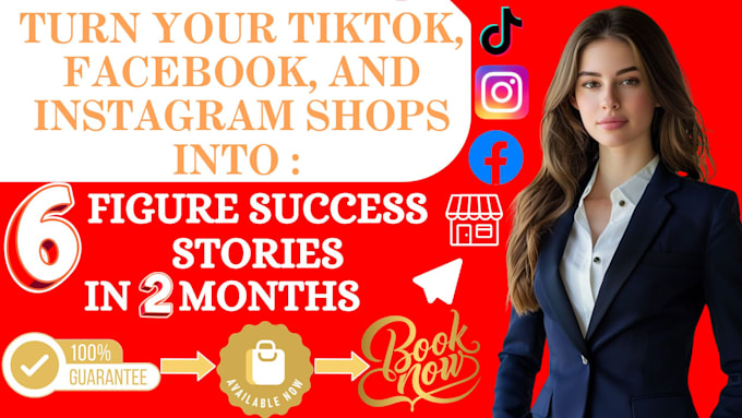 Gig Preview - Create and manage tiktok, facebook, and instagram shops for growth and sales