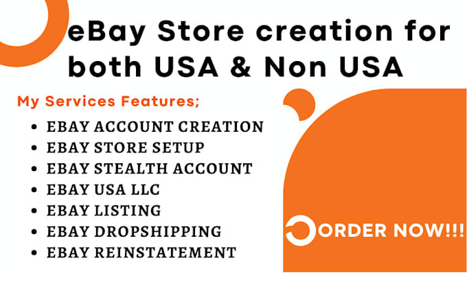 Gig Preview - Create a unsuspend USA ebay store with ebay llc  for USA and non USA residential