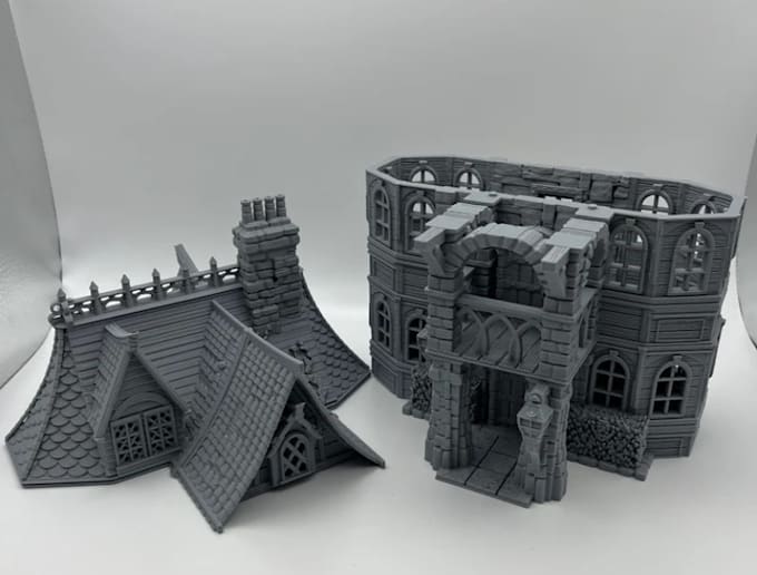 Gig Preview - Sculpt wargaming land,terrain house, game ruin,mini building,depth 56,dnd castle