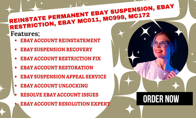 Gig Preview - Reopen ebay account suspension, remove mc011 m172 mc113 restriction bbe inr