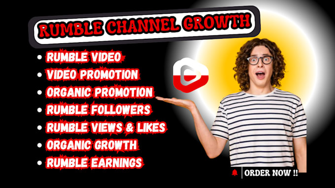 Gig Preview - Do promotion for your rumble video to get viral and to reach active audience