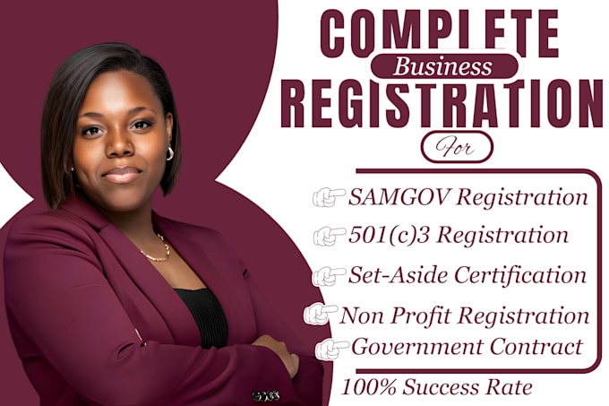 Gig Preview - Non profit business registration, 501c3, mbe, wosb, ein, sam gov, 8a, cage code