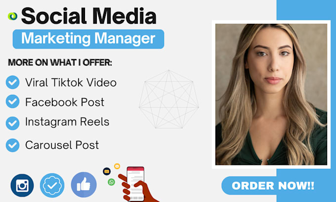 Gig Preview - Be your social media manager content creator