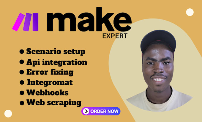 Gig Preview - Be your make com expert to setup and fix your make com scenario  made com