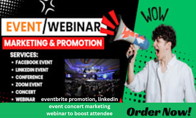 Gig Preview - Eventbrite promotion, linkedin event concert marketing webinar to boost attendee