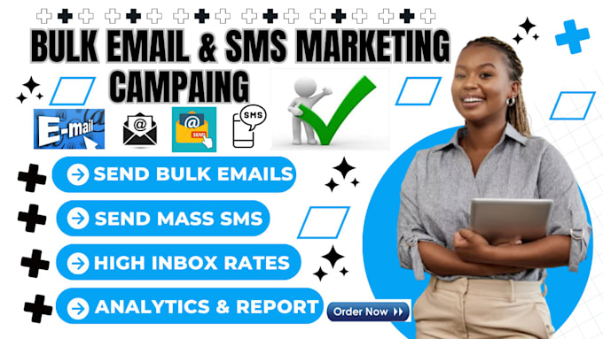 Gig Preview - Send mass email, bulk email, mailchimp email marketing, cold email, bulk sms