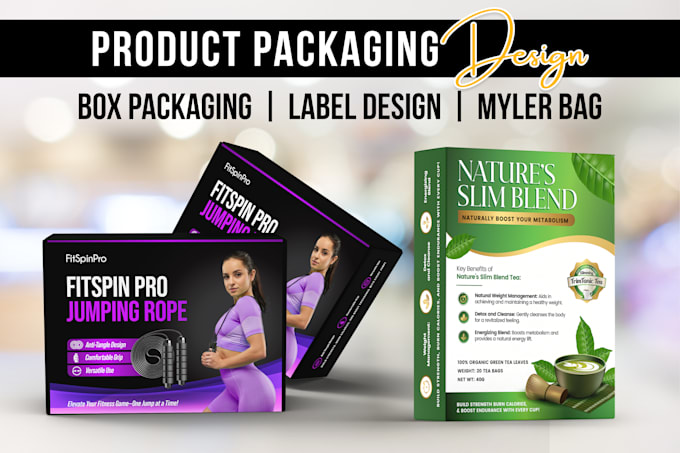 Gig Preview - Do box packaging design, product packaging, label design